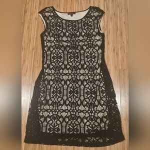 Connected Apparel Black Lace Dress
